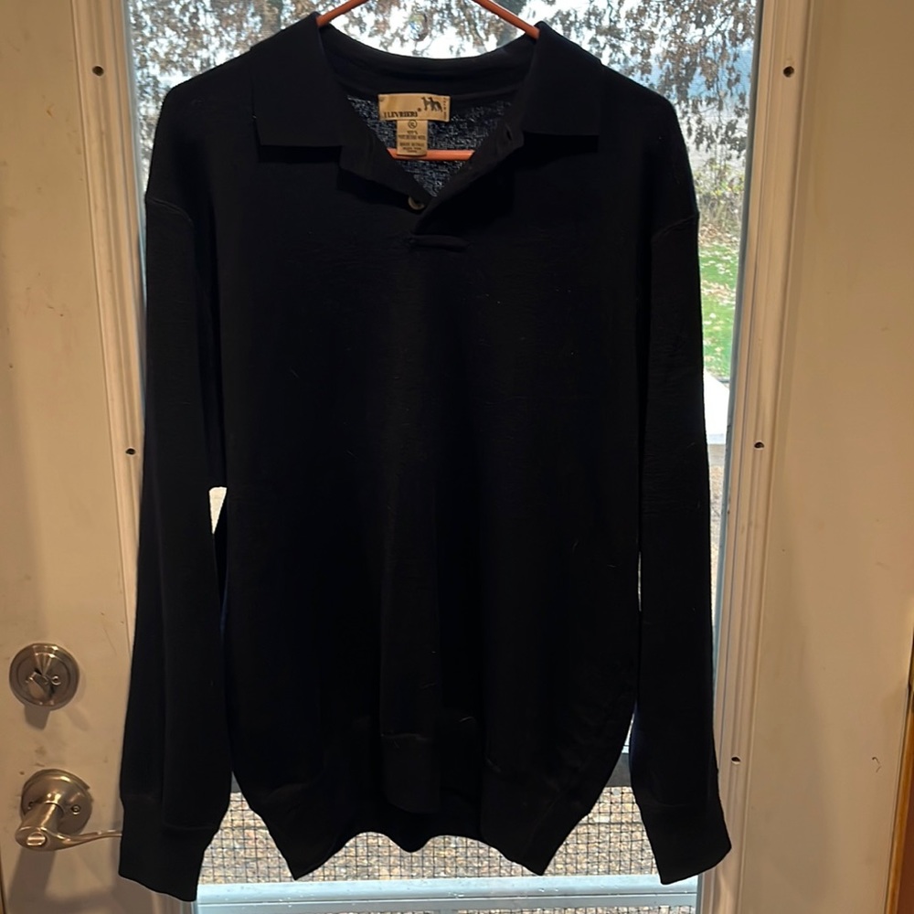 I Levrieri Pullover Sweater Navy Blue‎ Knitted Long Sleeve Merino Wool Mens XL